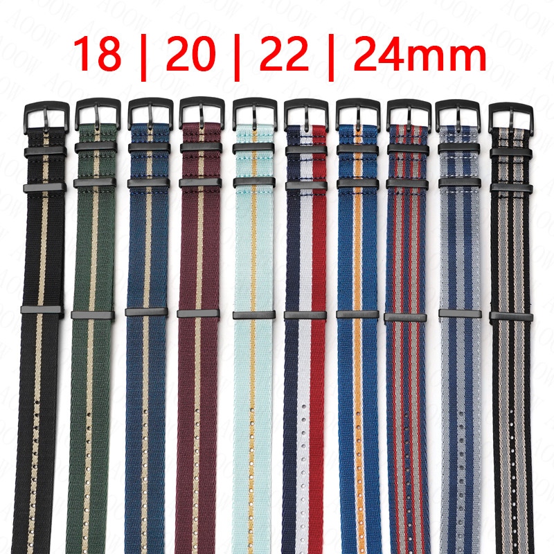 Canvas Strap Watch - 織ナイロンストラップ 18 ミリメートル 20 ミリメートル 22