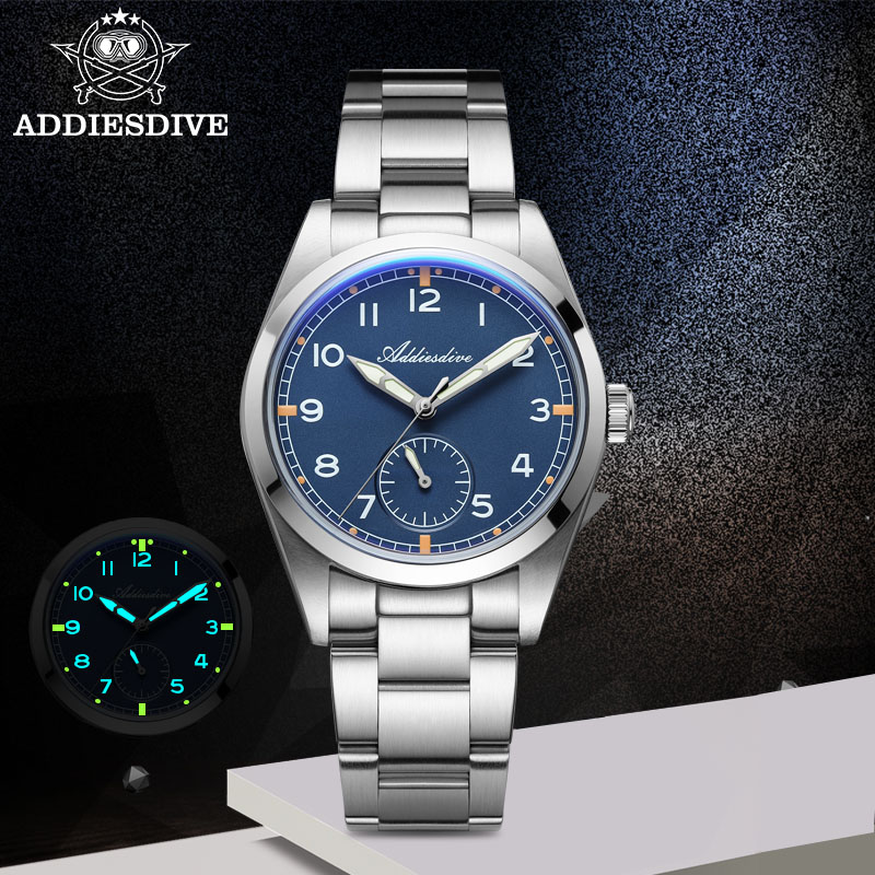 Stainless Bracelet Diver - ADDIESDIVE 36 ミリメートルメンズクォーツ時計 100 メートル防水バブルガラス超発光ステンレス鋼カジュアル腕時計ギフト男性のための
