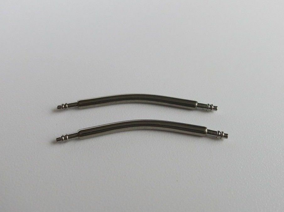 Curved Spring Bar - 1.8mm 厚の湾曲したダブルショルダー スチール時計スプリングバー 18mm ～ 24mm