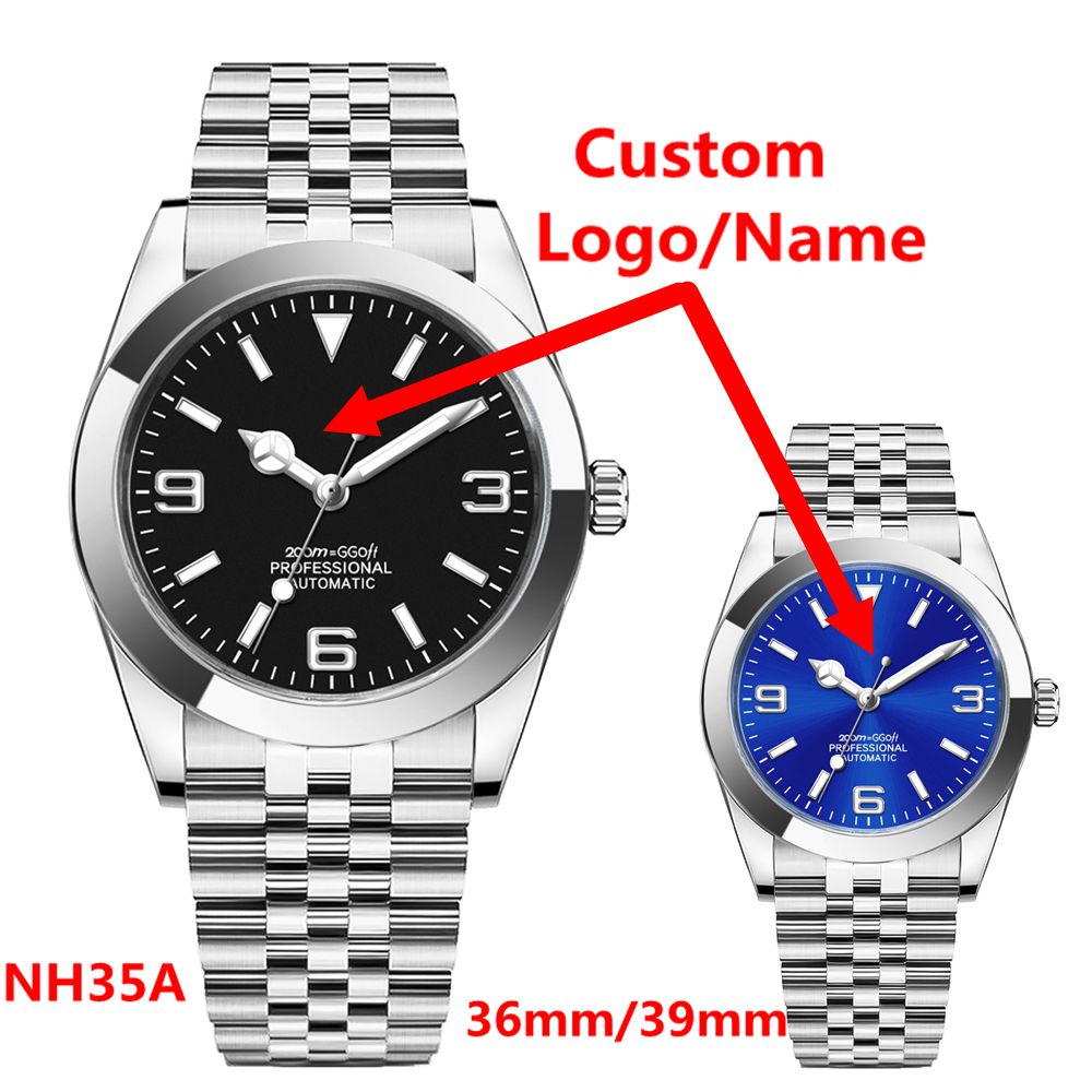 Stainless Bracelet Diver - カスタムロゴ高級 NH35 腕時計女性男性腕時計 36 ミリメートル/39 ミリメートルジュブリーズ自動機械式腕時計サファイア