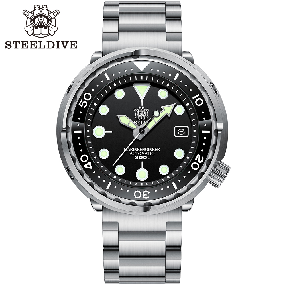 Seiko Watch Prospex - Steeldive-セラミックベゼル付きのマグロ腕時計,ステンレス鋼の自動ダイビング,耐水性,300m