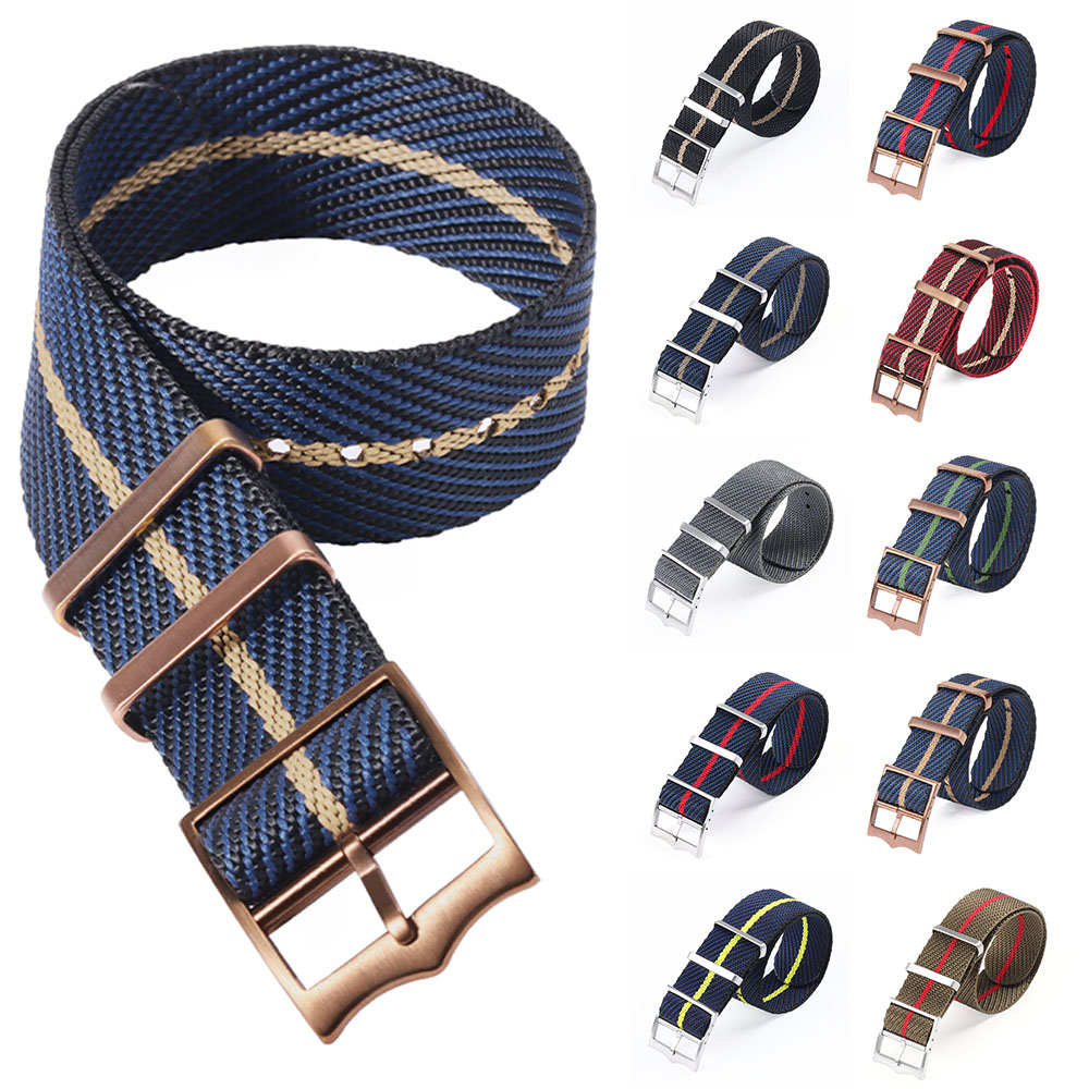 Canvas Strap Watch - ナイロンキャンバス時計バンドチューダーミリタリープレミアムリストバンドブロンズバックル生地ストラップ 20 ミリメートル 22 ミリメートルスポーツソフトユニバーサルブレスレット