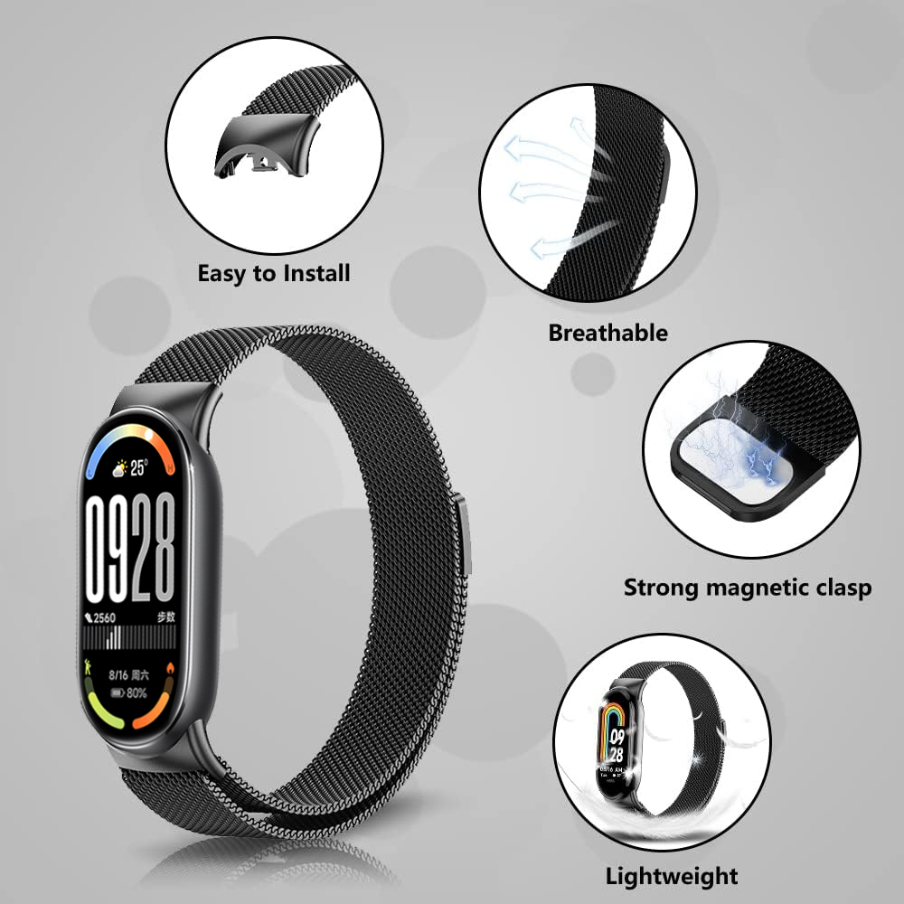 Xiaomi mi band 10 9 8 miband 1 - Milanese Loop Magnetic のレビューと価格