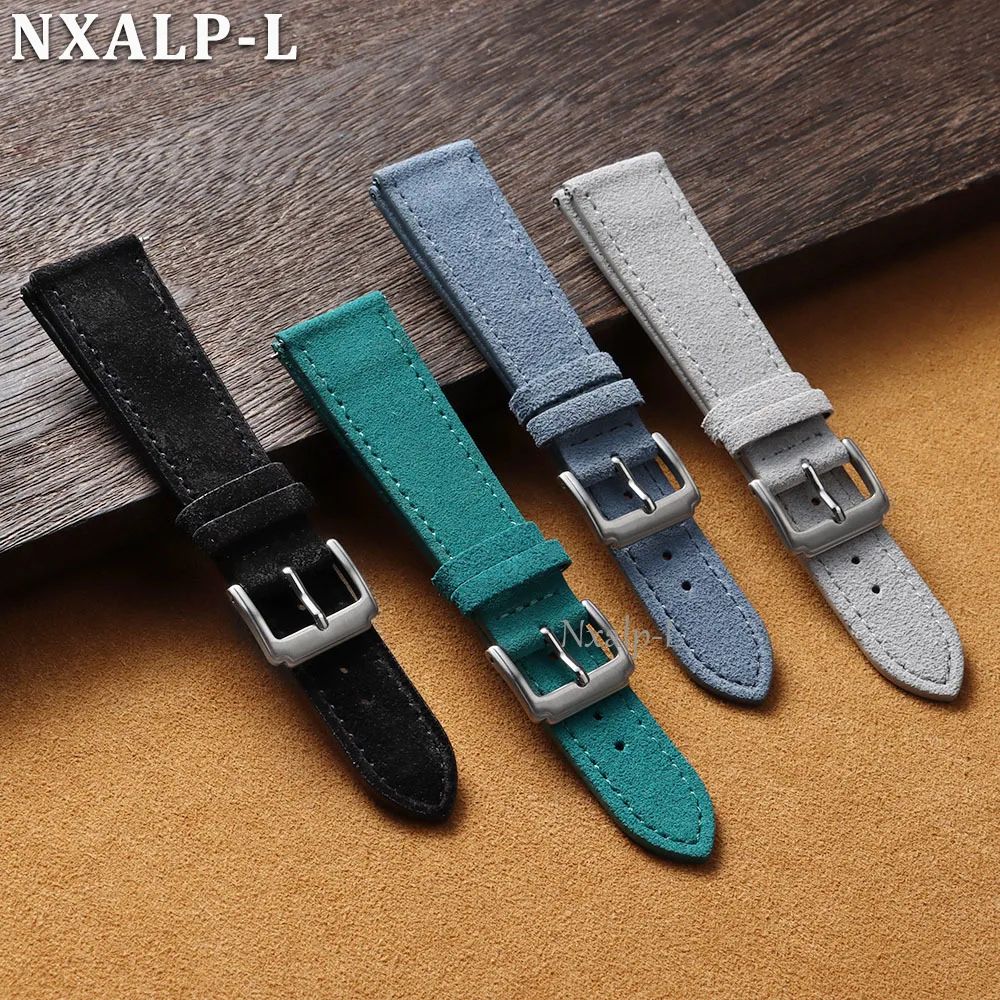 耐久性のあるスエード牛革製腕時計ストラップ 18mm19mm - Suede Strap Watch のレビューと価格