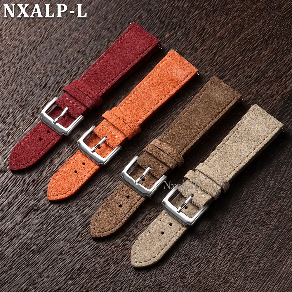 耐久性のあるスエード牛革製腕時計ストラップ 18mm19mm - Suede Strap Watch のレビューと価格