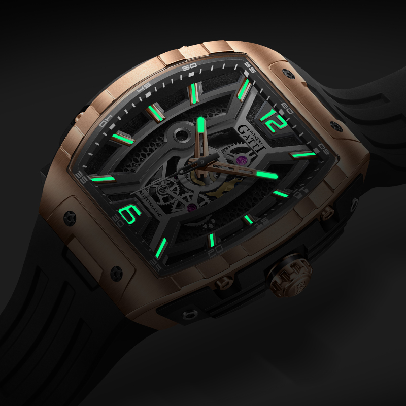 BONEST GATTI ドイツ製 自動巻き スケルトン 夜 - Rubber Strap Diver のレビューと価格