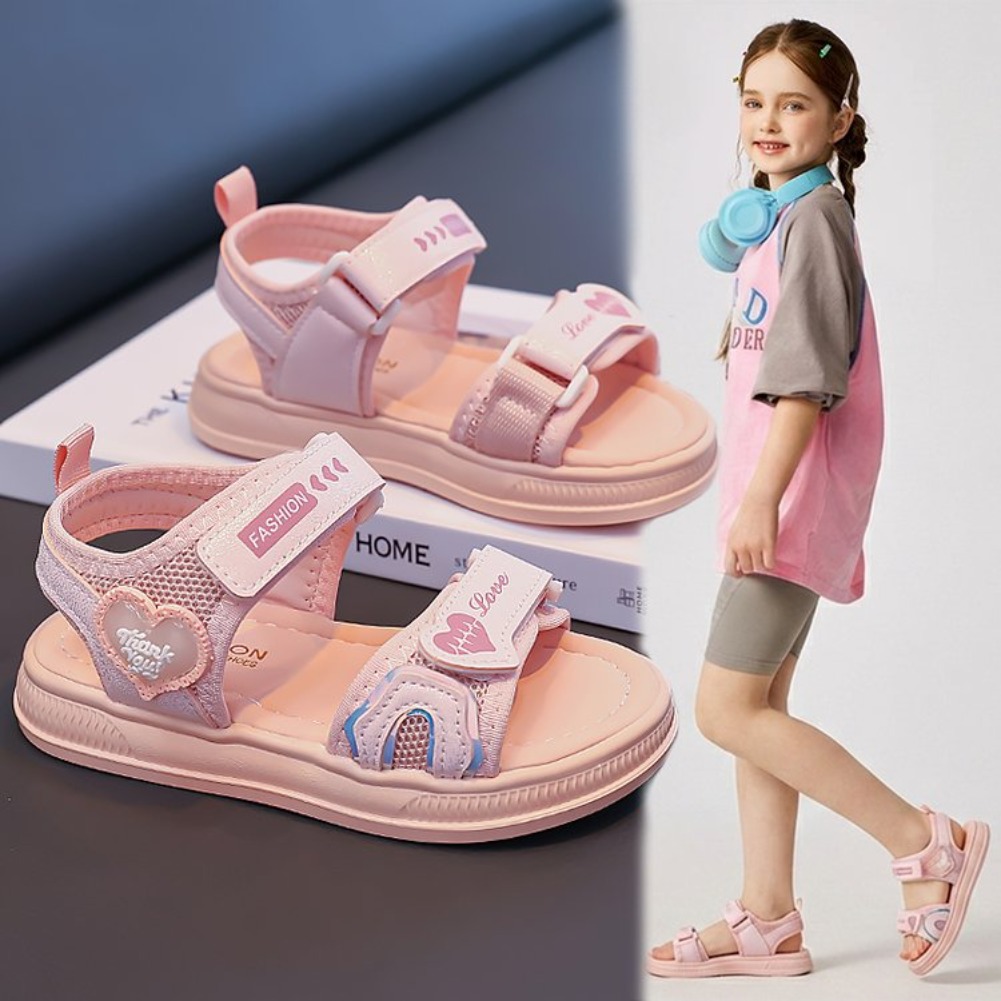女の子用ハート型プリンセスサンダル、2026年春夏新作、ベル - Sport Loop Velcro のレビューと価格