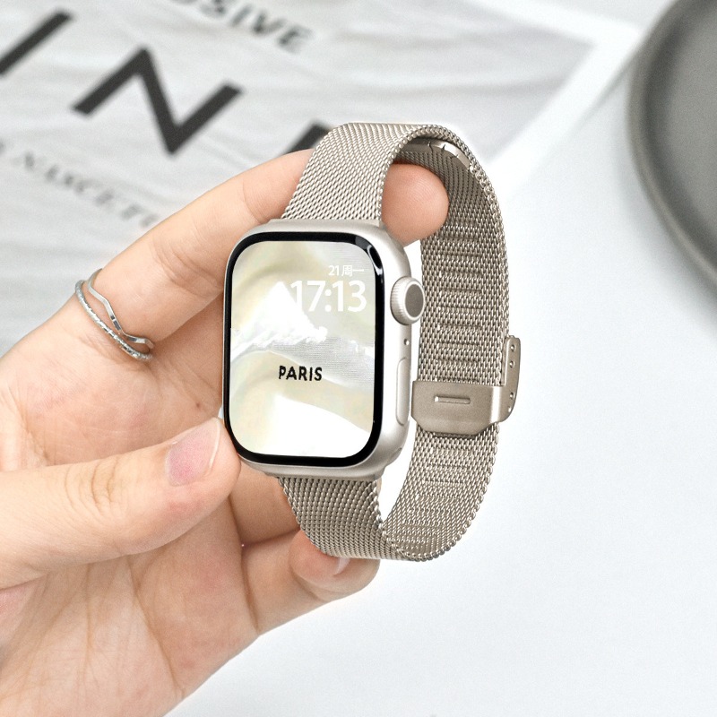 Apple Watchバンド用ミラネーゼループ 44mm 4 - Mesh Strap Metal のレビューと価格