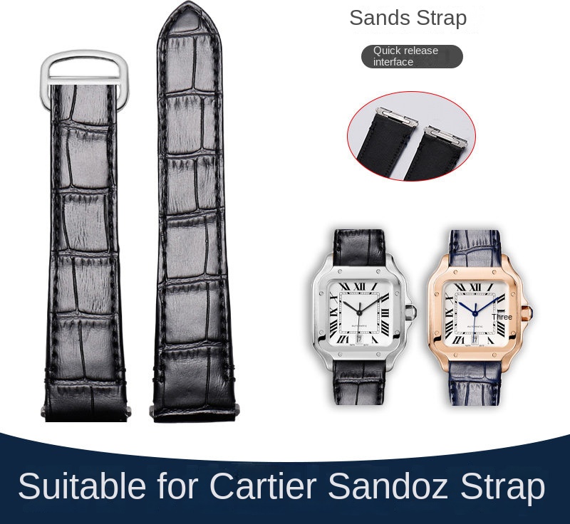 21 ミリメートル 19 ミリメートル牛革時計ストラップカル - Cartier Watch Santos のレビューと価格