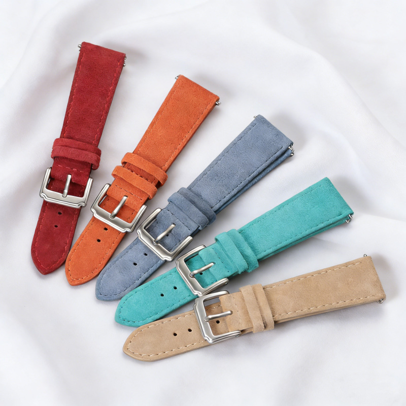 クイックリリーススエードレザー時計ストラップ 18 ミリメー - Suede Strap Watch のレビューと価格