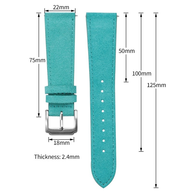 クイックリリーススエードレザー時計ストラップ 18 ミリメー - Suede Strap Watch のレビューと価格