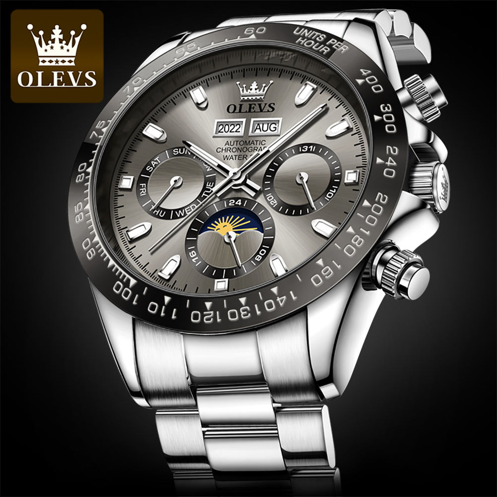 OLEVS 6654 高級メンズ腕時計クロノグラフ自動機械式 - Cartier Watch Tank のレビューと価格