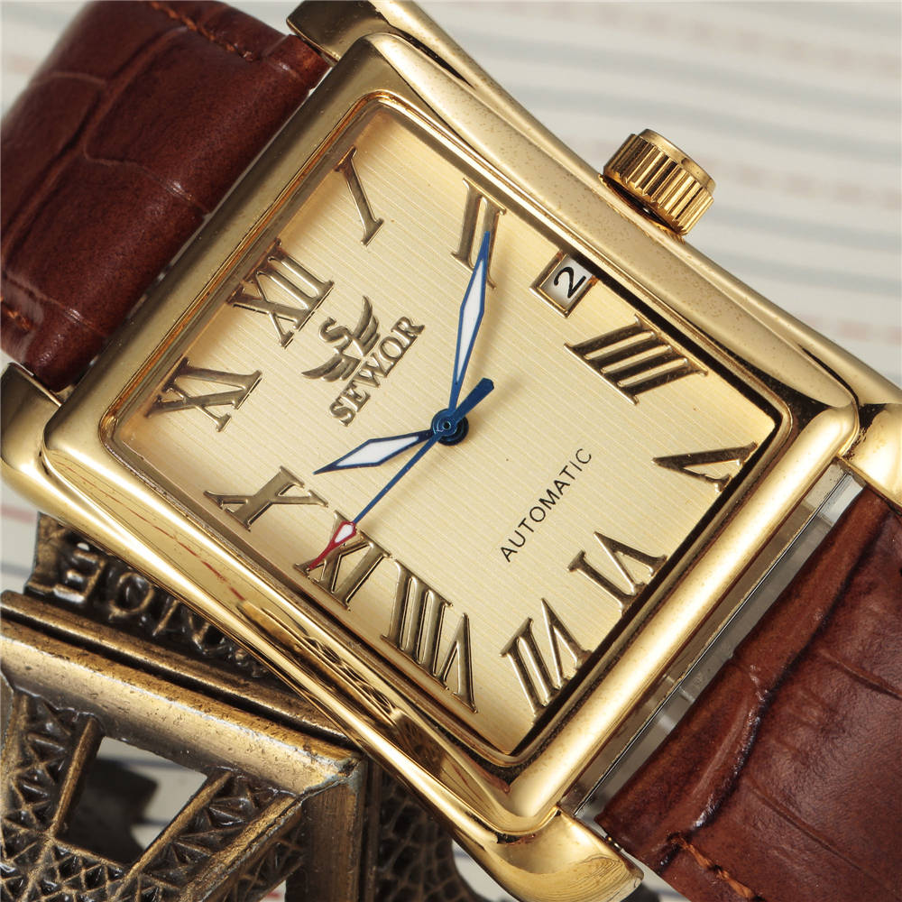 Sewor-男性用の長方形の高級機械式時計,クラシックなゴー - Cartier Watch Santos のレビューと価格