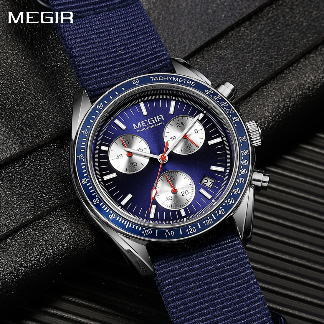 MEGIR クロノグラフ キャンバスストラップ メンズ スポ - Canvas Strap Watch のレビューと価格