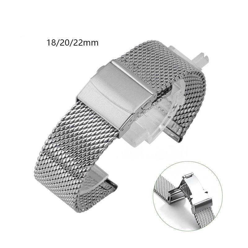 18mm 20mm 22mmクイックリリース1.0mm厚ステ - Mesh Strap Metal のレビューと価格
