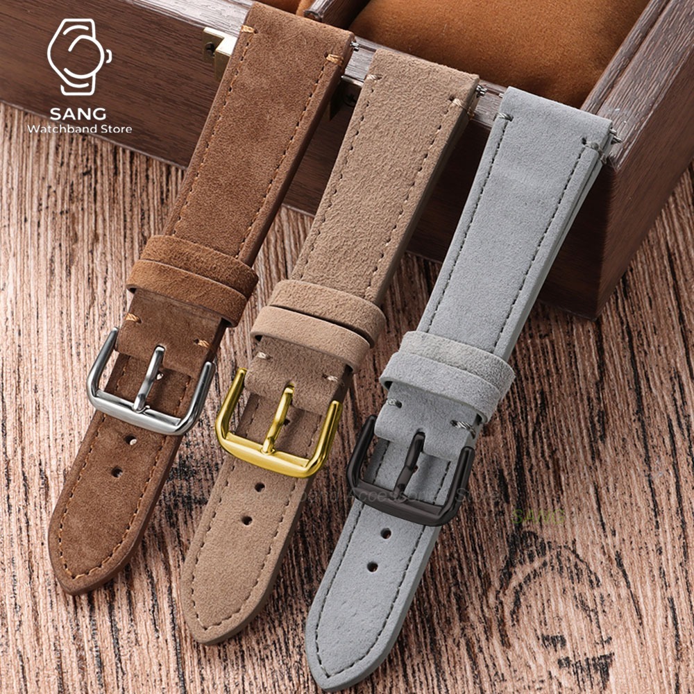 20 ミリメートル 22 ミリメートルユニバーサル男性女性ヴ - Suede Strap Watch のレビューと価格