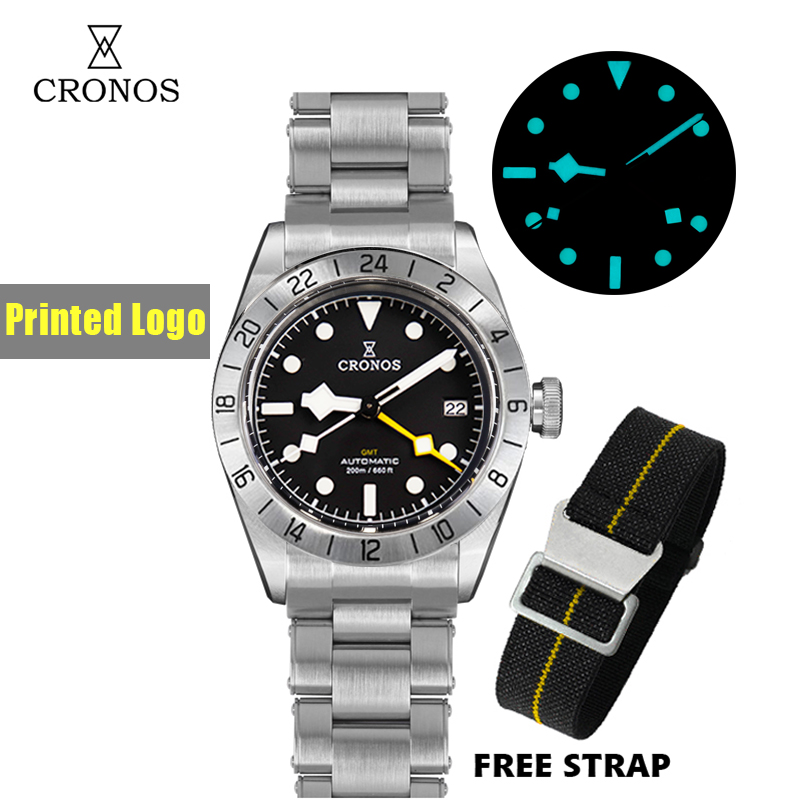 Cronos Men's Gmt自動時計、レザーストラップブ - Tropic Strap Vintage のレビューと価格