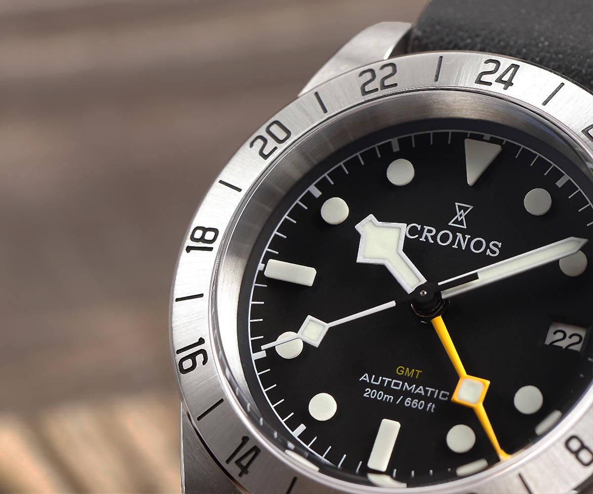 Cronos Men's Gmt自動時計、レザーストラップブ - Tropic Strap Vintage のレビューと価格